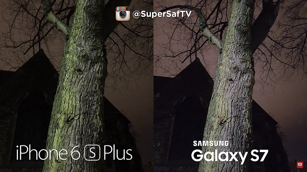 Galaxy S7 與 iPhone 6s Plus 低光源拍攝表現(圖/SuperSaf TV)