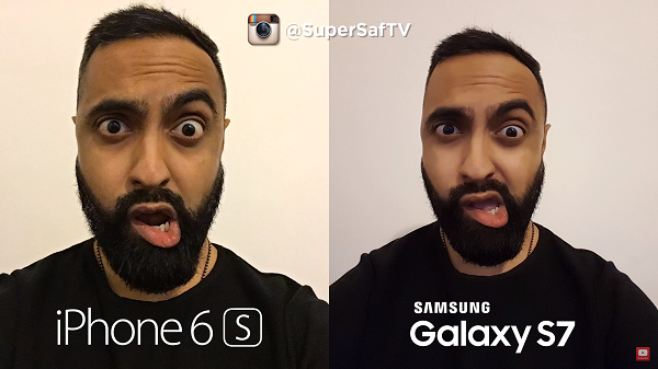 兩款手機的自拍相機拍攝效果(圖/SuperSaf TV)