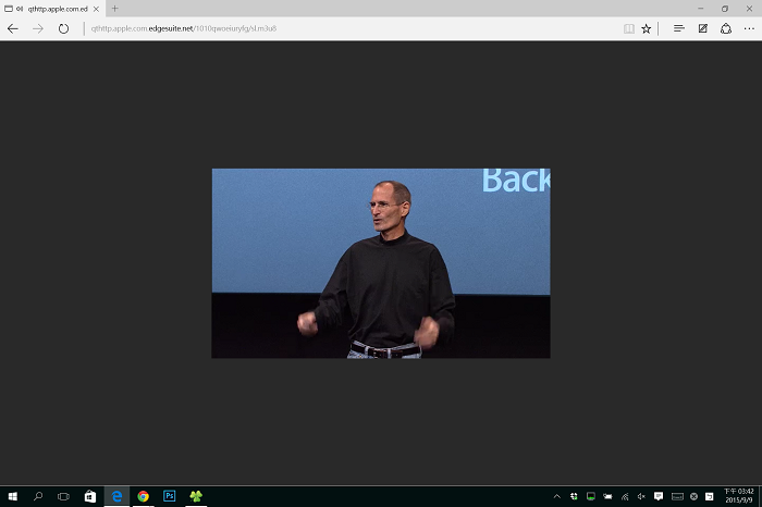 Microsoft Edge 瀏覽器也可以觀看 Apple 發表會直播視訊(圖/記者譚偉晟拍攝)