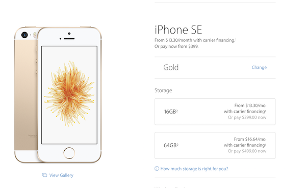 iPhone SE 打的是低價市場，但舊瓶裝新酒這招實在是...（圖片來源／擷取自蘋果官網）
