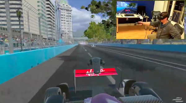 還可以把頭轉到後面去看後方視角(圖片來源/擷取自 Formula E 官方 Youtube)