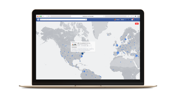 在電腦上的 Facebook 頁面,還可看見全世界現在有哪些人正在進行直播 (圖片來源/擷取自 Facebook 官方部落格)