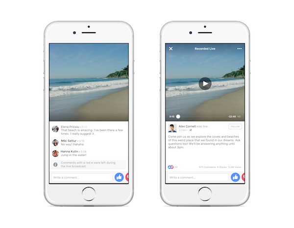 Facebook 在直播介面上做出了全新的設計(圖片來源/Facebook)