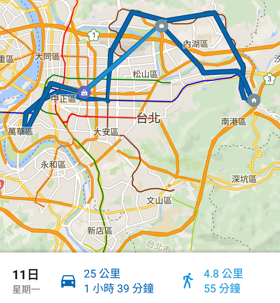 Google Maps 的時間軸功能，可以詳細紀錄用戶的行蹤（圖／記者譚偉晟拍攝）