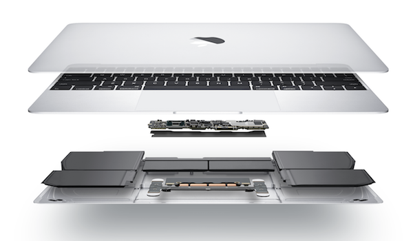 蘋果在 Macbook 的輕量與機身設計上琢磨許多,才造就 12 吋的超輕薄筆電(圖片來源/擷取自蘋果官網)