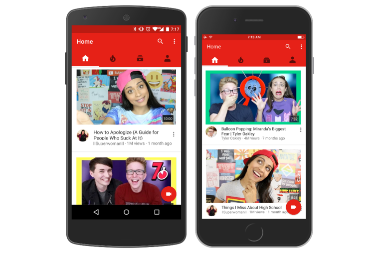 YouTube 推出新的 App 主畫面(圖/9to5Google)