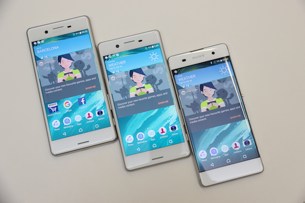 Xperia X 共有三款新機，由左至右分別是 Xperia X Performance、Xperia X、Xperia XA