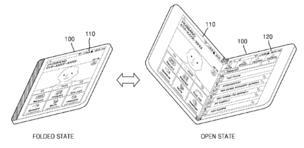 Samsung 已經有不少專利顯示其可摺疊手機計畫(圖/USPTO)