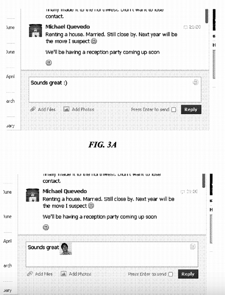 Facebook 這項專利可以讓照片變成表情符號,透過訊息方式傳遞出去(圖/the Next Web)