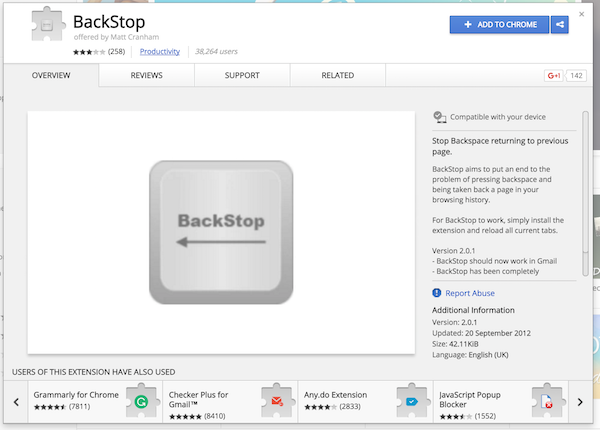 在正式版本更新前,可以先用「BackStop」這類的外掛程式停掉這個功能(圖片來源/擷取自 Chrome 網頁)