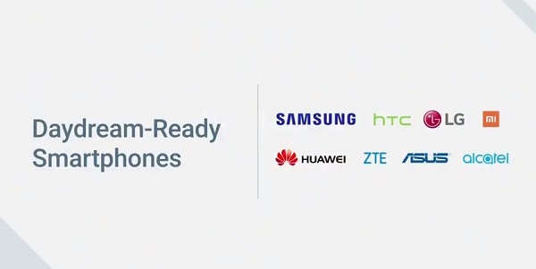 Google 在本月 I/O 開發者大會上公佈的 DayDream 手機 VR 平台與合作夥伴(圖片來源/Google)