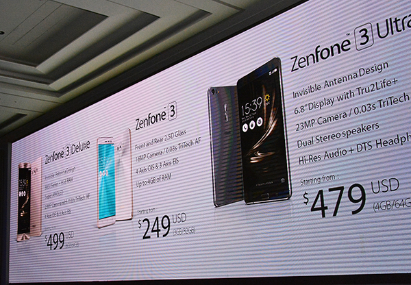 ZenFone 3 系列手機價格(圖/記者譚偉晟拍攝)
