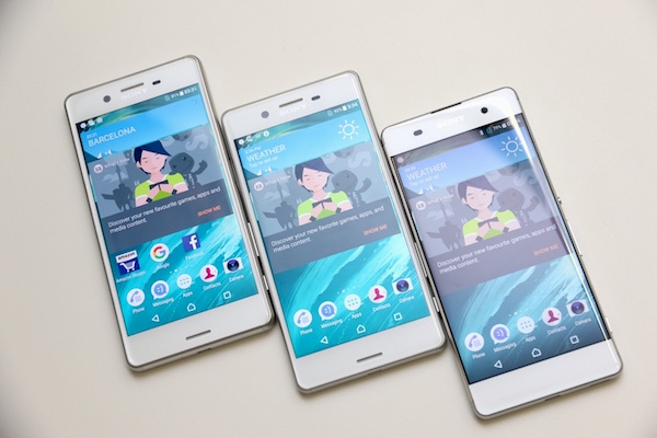 這次 Sony 共推出 Xperia X Performance(左)、Xperia X(中)、Xperia XA(右)三款新機