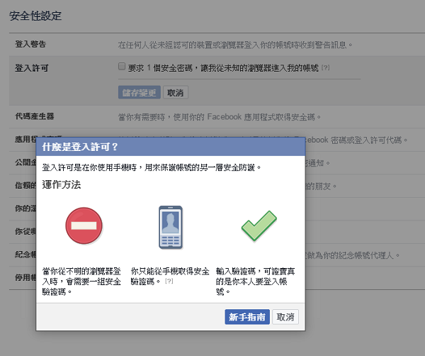 Facebook 兩階段登入可提升帳戶安全（圖／記者譚偉晟拍攝）