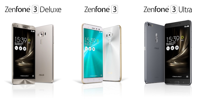 這次華碩在 Zenfone 3  上共推出三個不同等級款式,分別是標準版 Zenfone 3、大螢幕大容量的 Zenfone 3 Ultra 以及搭載高通 S820 處理器的 Zenfone 3 Deluxe
