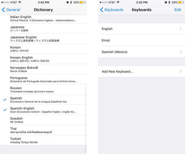 Apple 在 iOS 10 內中加入多語言字典包(圖/Ubergiamo)