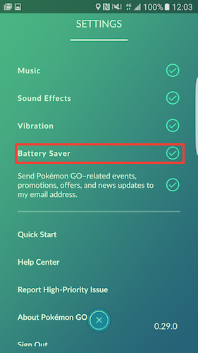 在設定裡開啟省電模式,可節省玩 《Pokémon Go》所耗費的電力