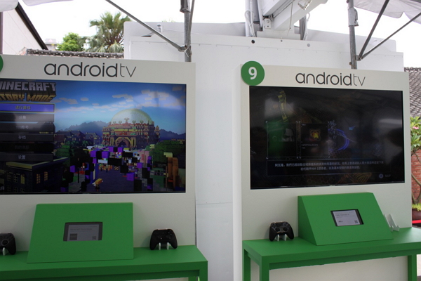 Android TV 提供體感互動遊戲(記者劉季清攝)