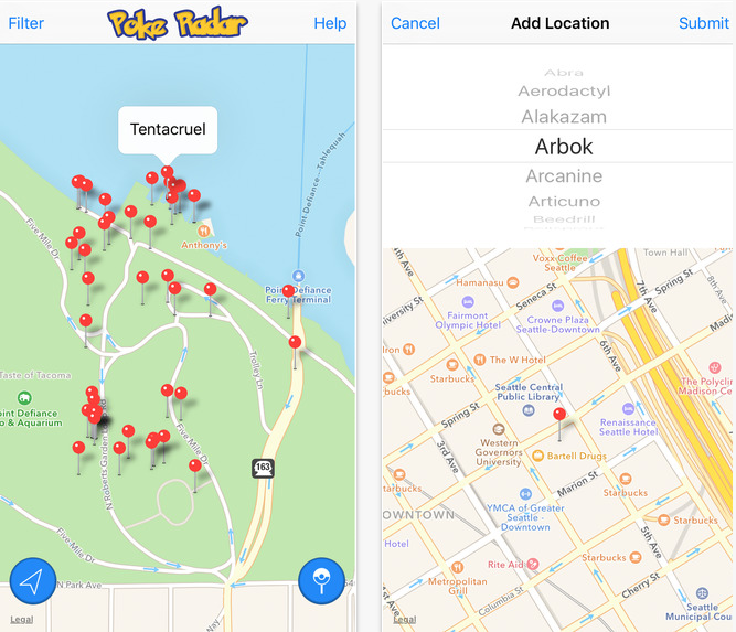 Poke Radar 有推出 iOS 版本 App(圖/Poke Radar)