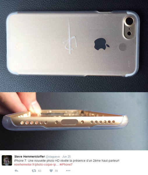 法國科技網站 Nowherelse.fr 曝光 iPhone 7 的諜照(圖/Steve Hemmerstoffer Twitter)