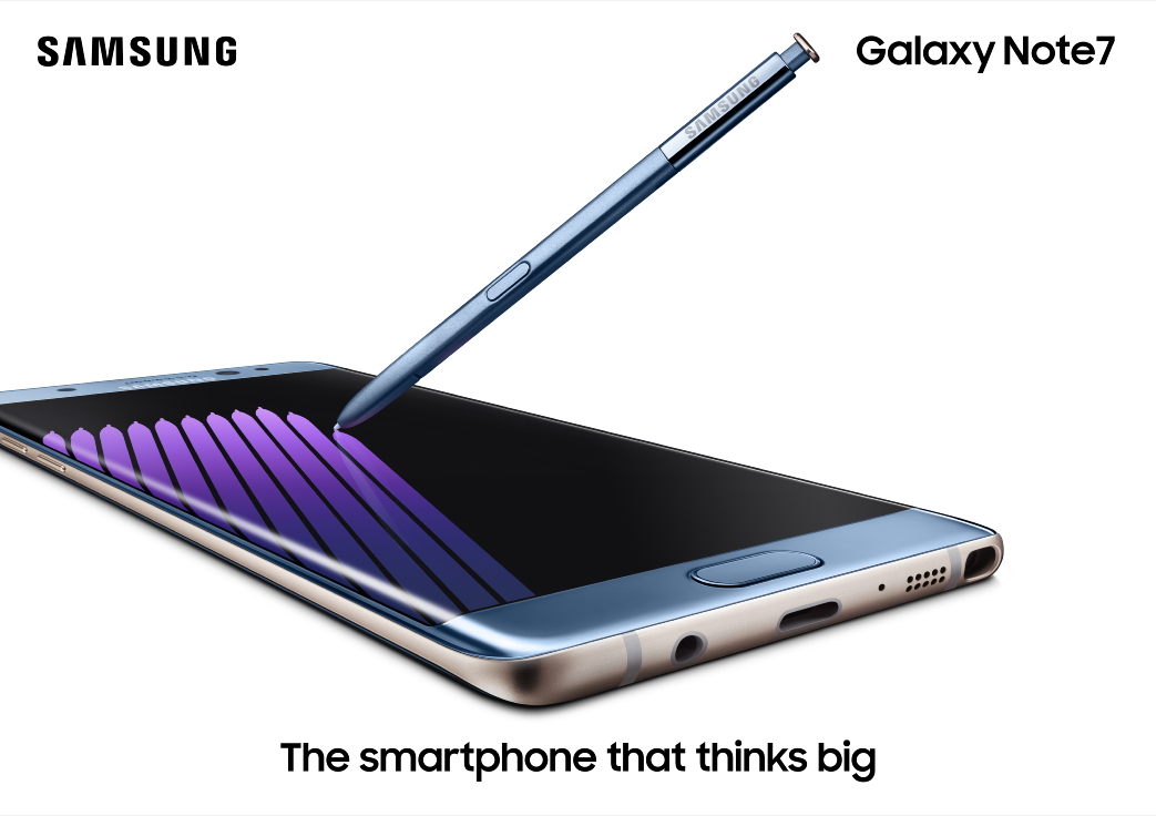 Note 7 承襲了 Note 系列最大的特色:S Pen 手寫筆(圖片來源/Samsung)