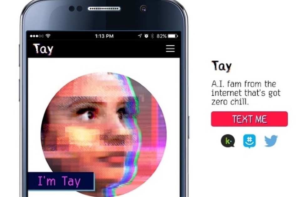 早已被廣大網友給玩壞的「Tay」(圖片來源/擷取自Tay)