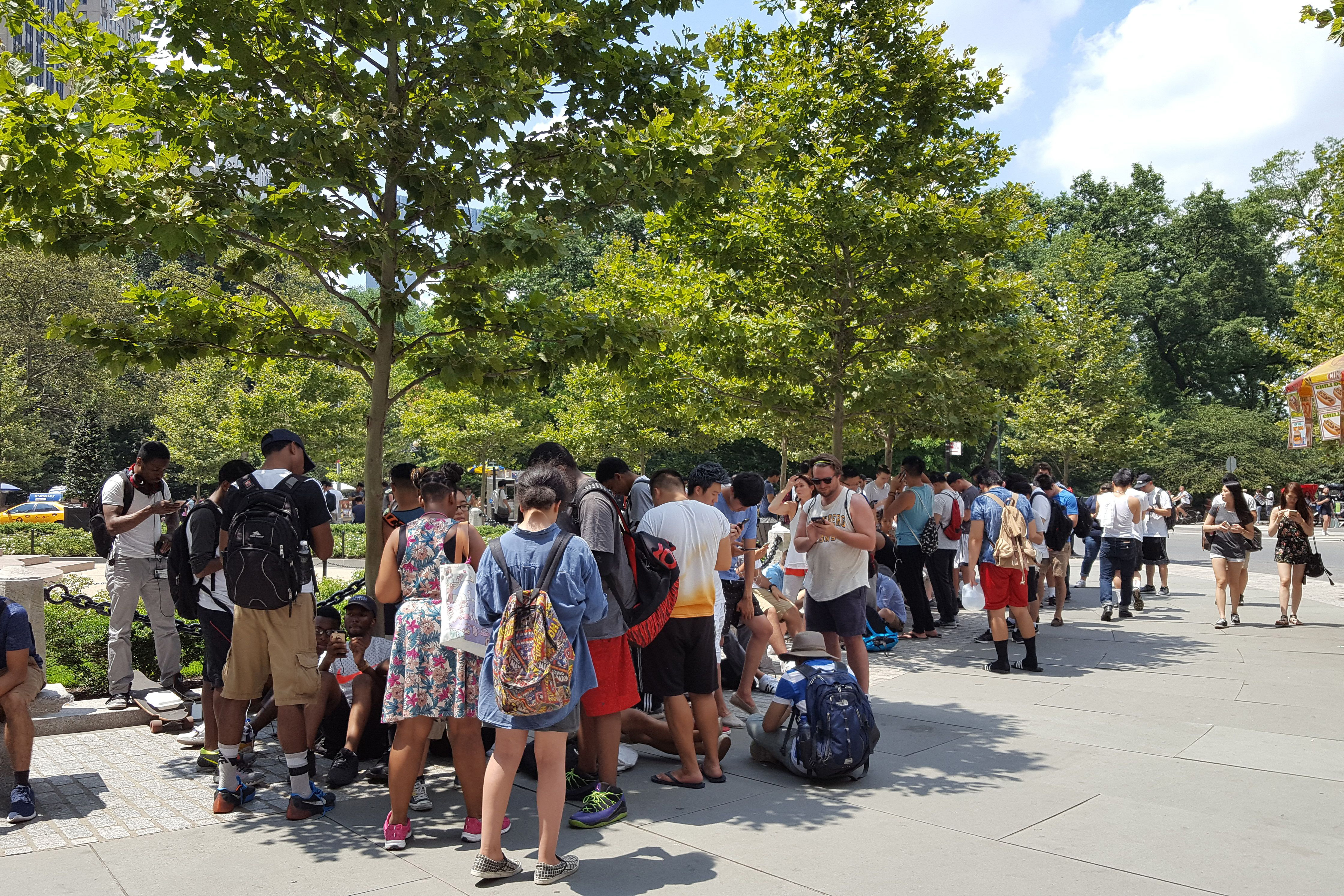 原本安靜的公園因為《Pokémon Go》玩家聚集而變得熱鬧。(圖片來源/polygon)