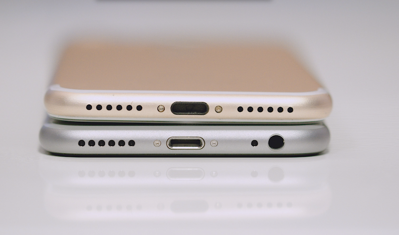 傳聞 iPhone 7 將取消 3.5 mm 耳機孔(圖為網友所製作的 iPhone 7 電腦模擬圖,圖片來源/擷取自 9to5 Mac 網站)