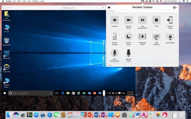 Parallels Desktop 12 還提供了多種小工具(圖/Parallels)