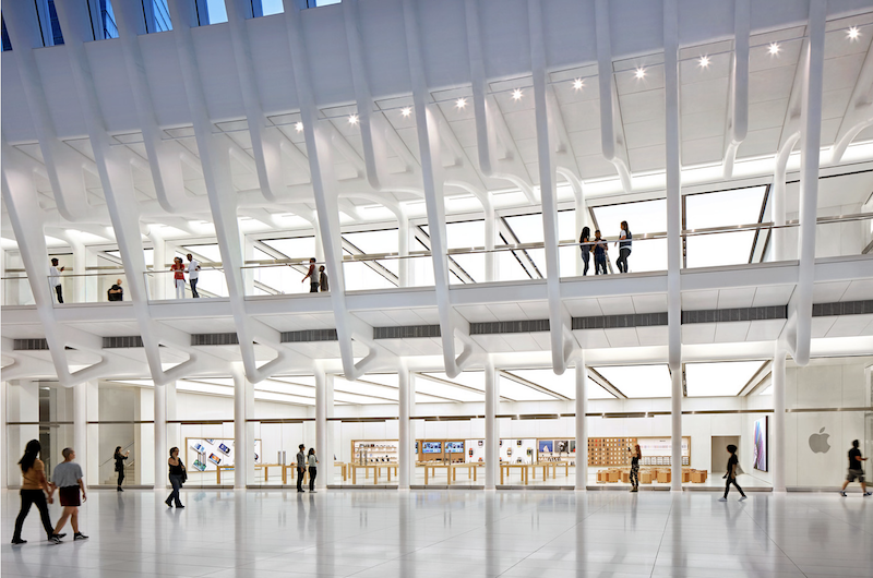 蘋果新開的店面都採用大幅開放式的設計,圖為美國紐約的「Apple World Trade Center」(圖片來源/Apple)
