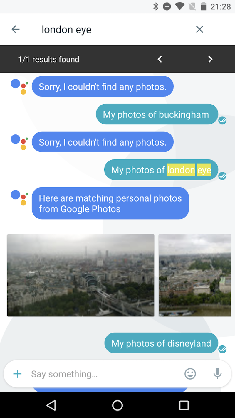 也可以利用關鍵字來搜尋照片等資料(圖片來源/擷取自 AndroidPolice 網站)