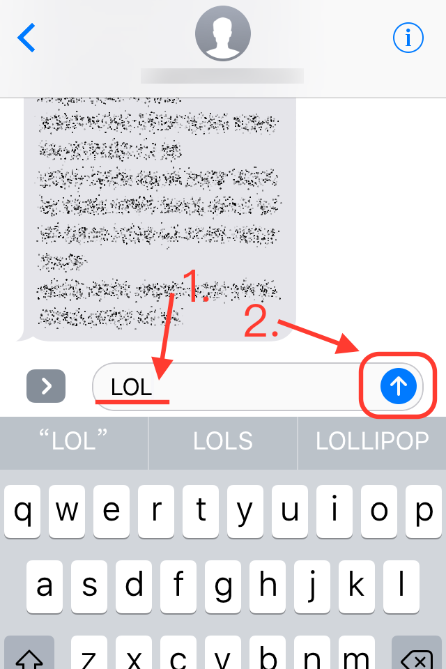 首先先輸入訊息 -> 然後點選向上符號。(圖片來源/iMessage)