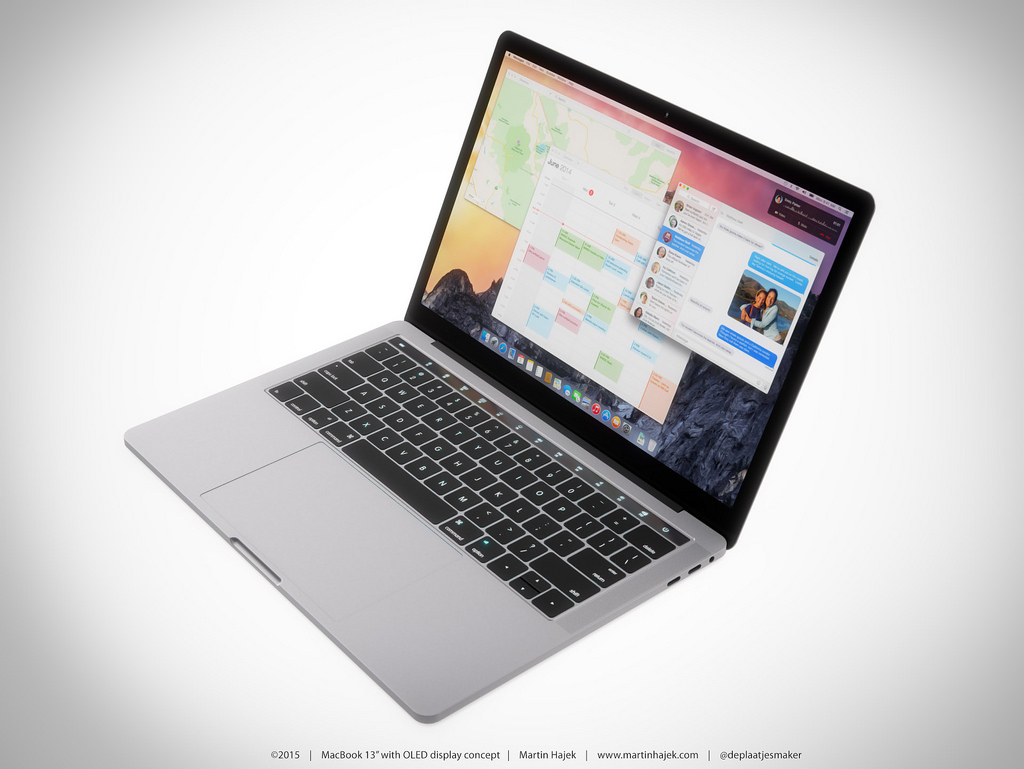 設計師將新款 Macbook Pro 的 OLED 觸控螢幕介面完美演示(圖/Martin Hajek)