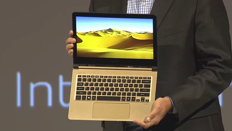 Acer Swift 7 採用 Intel 第 7 代處理器(圖/Acer)