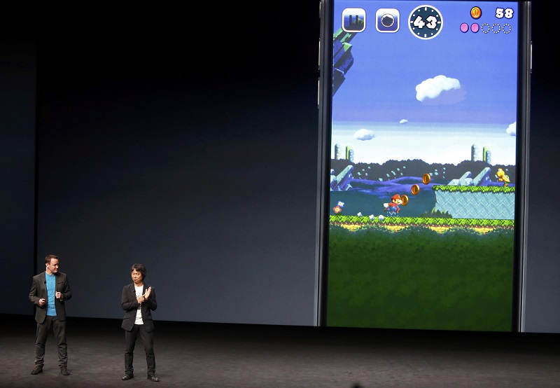 《Super Mario Run》是一款簡單的跑步遊戲(圖/路透社)