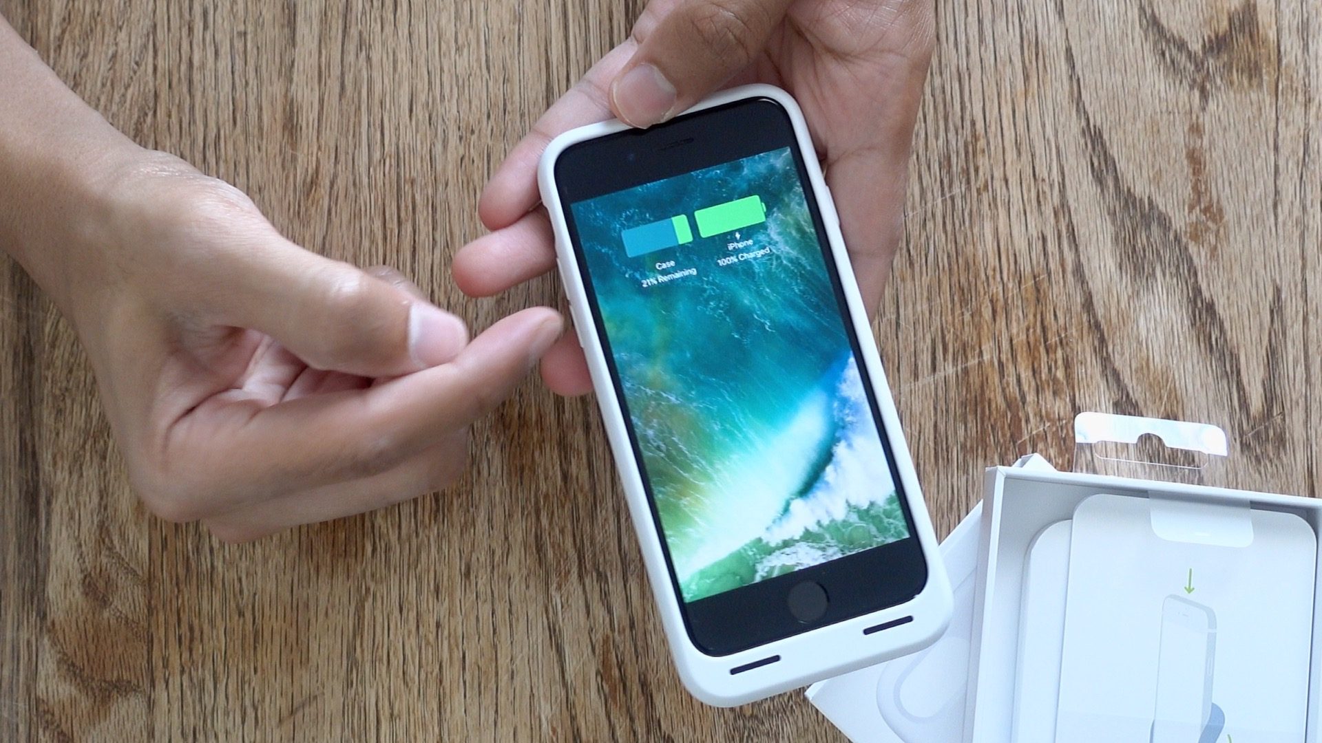 可以快速查看 iPhone 7 與電池保護套的電量(圖/9to5Mac)