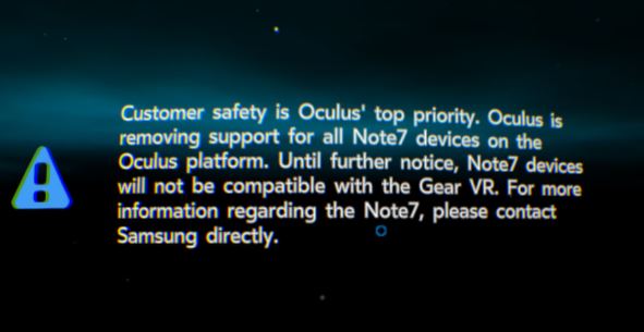 Oculus App 透過更新終止 Galaxy Note 7 對 Gear VR 的支援(圖/technobuffalo)
