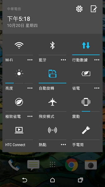 只要用兩隻手指從手機畫面上方往下拉,就可以快速開啟快速設定選單