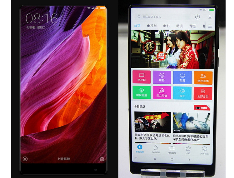左邊為小米 MIX,右邊為實拍照(圖片來源/翻攝自PHONEARENA)