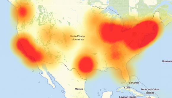 Mirai 攻擊當時嚴重導致美國東岸網路癱瘓(圖/Downdetector.com)
