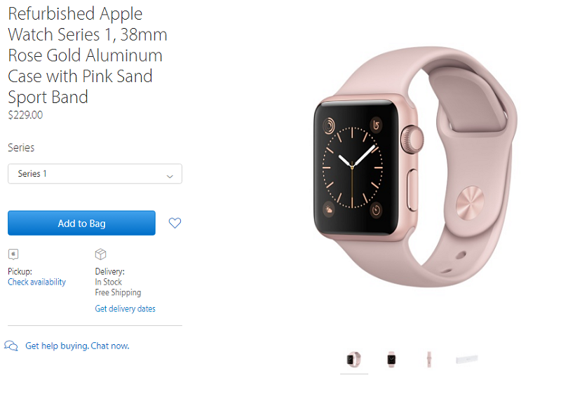為了拯救銷量，Apple 甚至在官網開賣 Apple Watch 整新版本（圖／Apple）