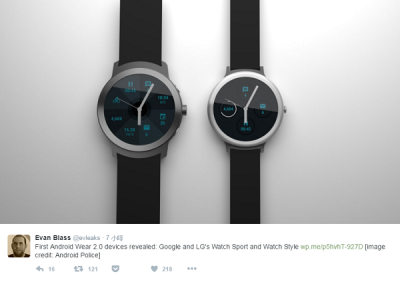 Android Wear 2.0 升級日曝光!LG 還準備了新手錶? Android Wear 2.0 升級日曝光!LG 還準備了新手錶?