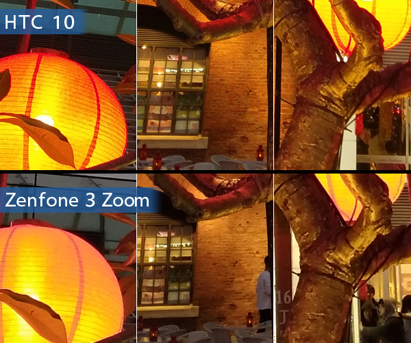 夜間拍攝比較（圖／記者譚偉晟攝）