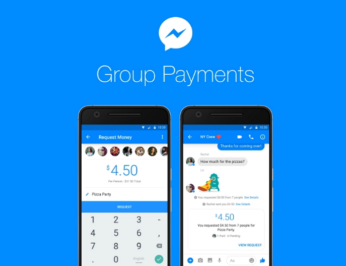 Facebook Messenger 多人付款新功能日前與美國推出。(圖/Facebook)