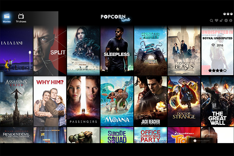 Popcorn Time 主頁面。(圖片來源/Popcorn Time)