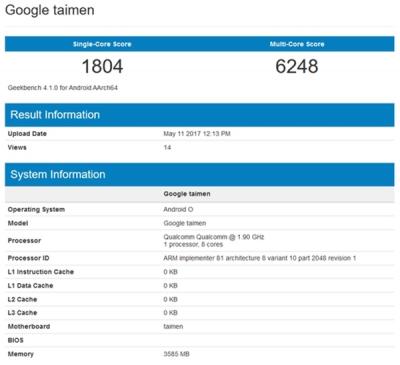 首款 Android O 手機跑分曝光!傳 Google  第二代 Pixel 將現身? 首款 Android O 手機跑分曝光!傳 Google  第二代 Pixel 將現身?
