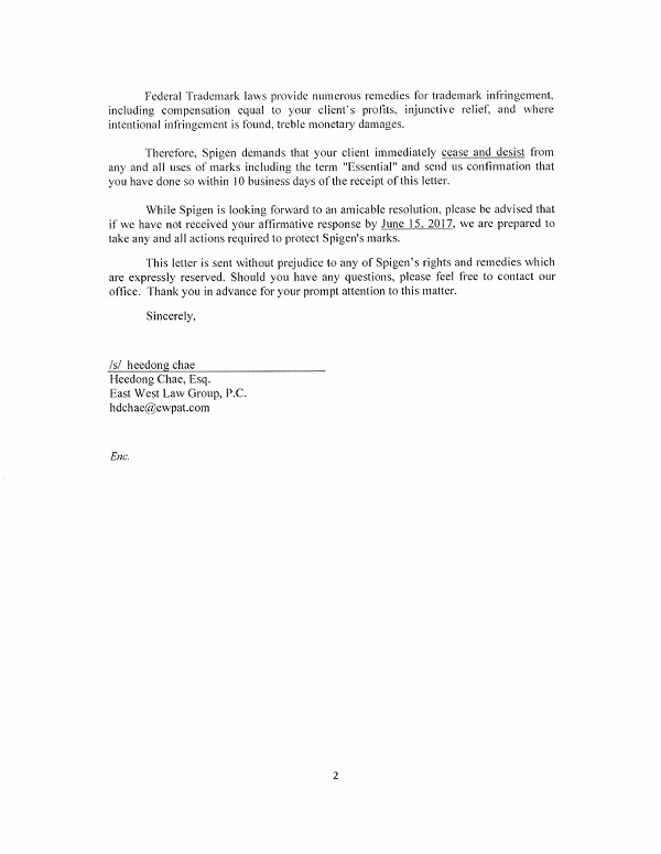 手機配件製造商 Spigen 公司,日前正式發函給 Andy Robin,要求該公司禁止使用「Essential」名稱。(圖/擷取自AndroidPolice)