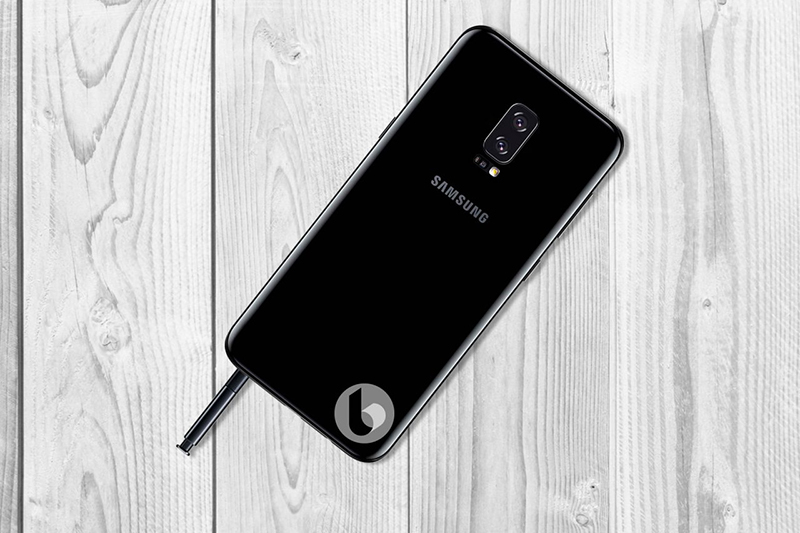 從該渲染圖來看,Galaxy Note 8 應與 S8 一樣將指紋辨識設計在背面,並附有專屬的觸控筆。(圖片來源/Benjamin Geskin)