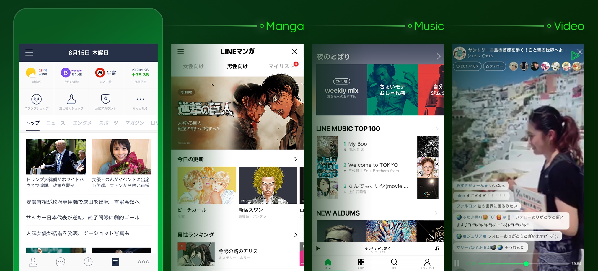 LINE 「Today」,將可自訂個人化喜愛的音樂、漫畫等內容。(圖/LINE)
