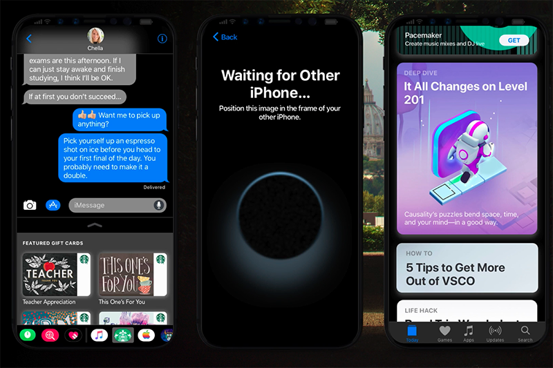 由於 iPhone 8 在界面上享有超大螢幕優勢(影片中捨棄傳統 Touch ID),因此整個 Dark Mode 在 iPhone 8 上顯得非常精美。(圖片來源/Vianney le Masne)